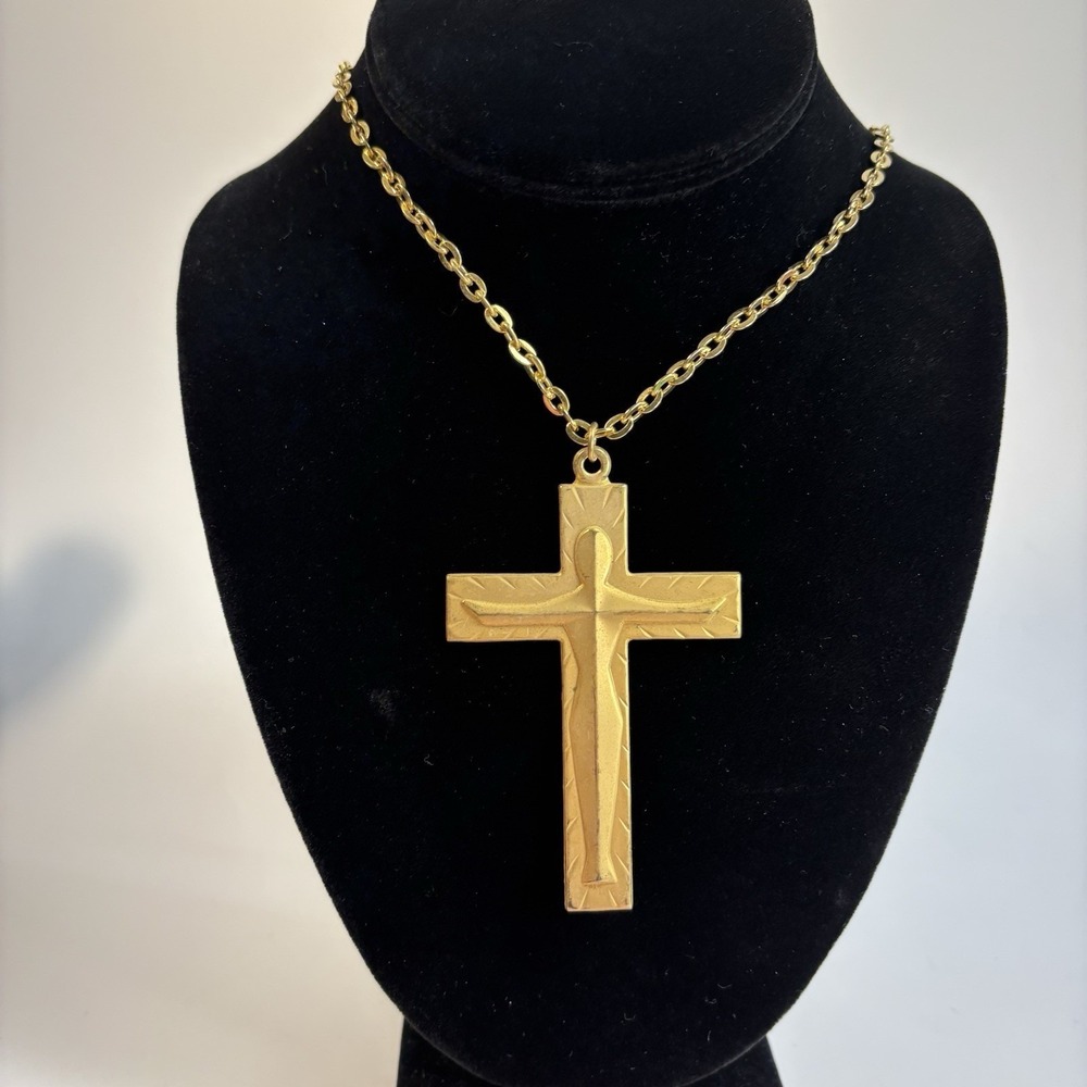 Vintage Pendant Necklace Crucifix Religious Pendant Necklace‎ Minimalist Y2K